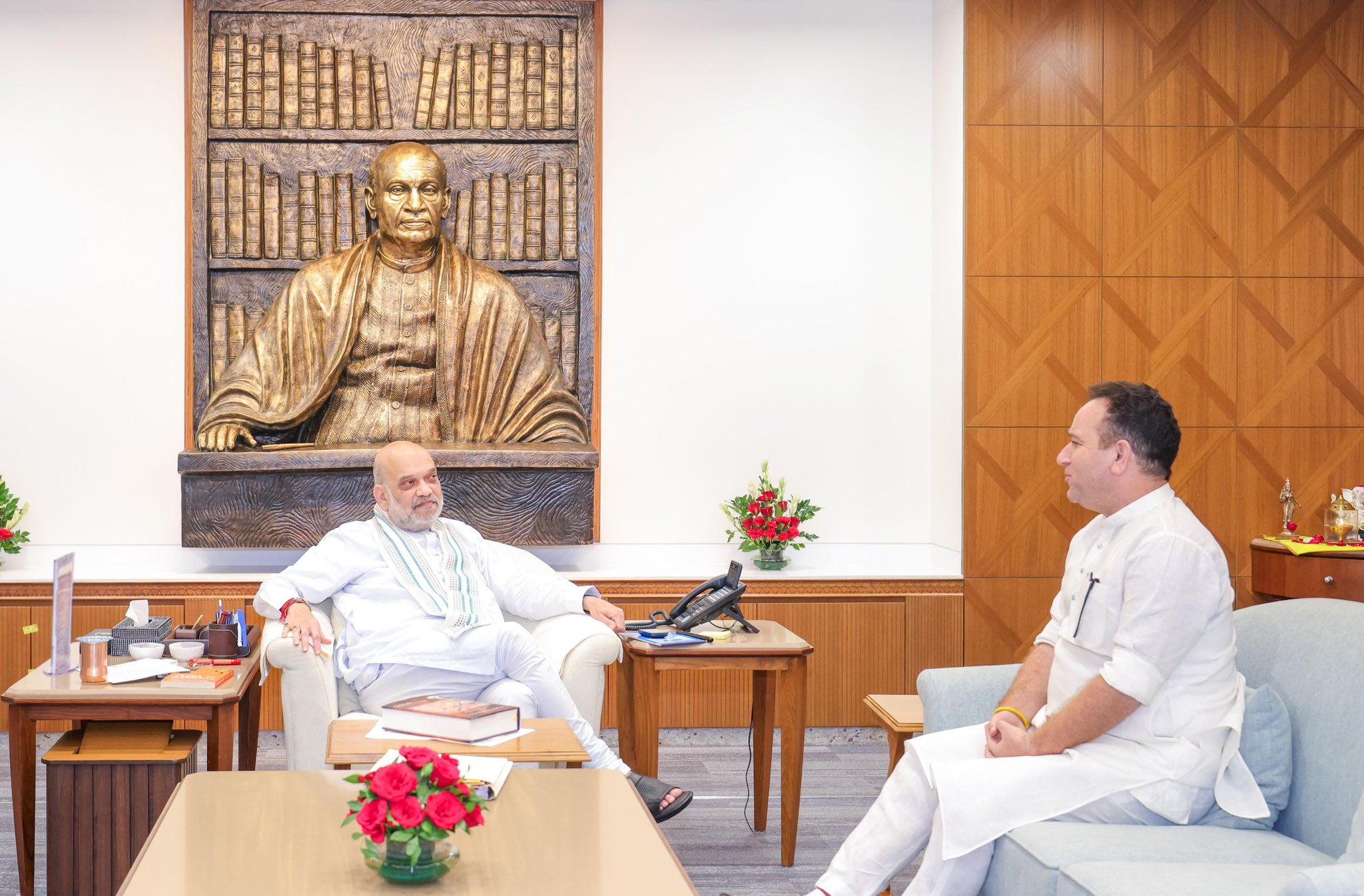' LoP Sunil Sharma calls on Amit Shah in Delhi; Discusses J&K security, development and SPO salary hike'