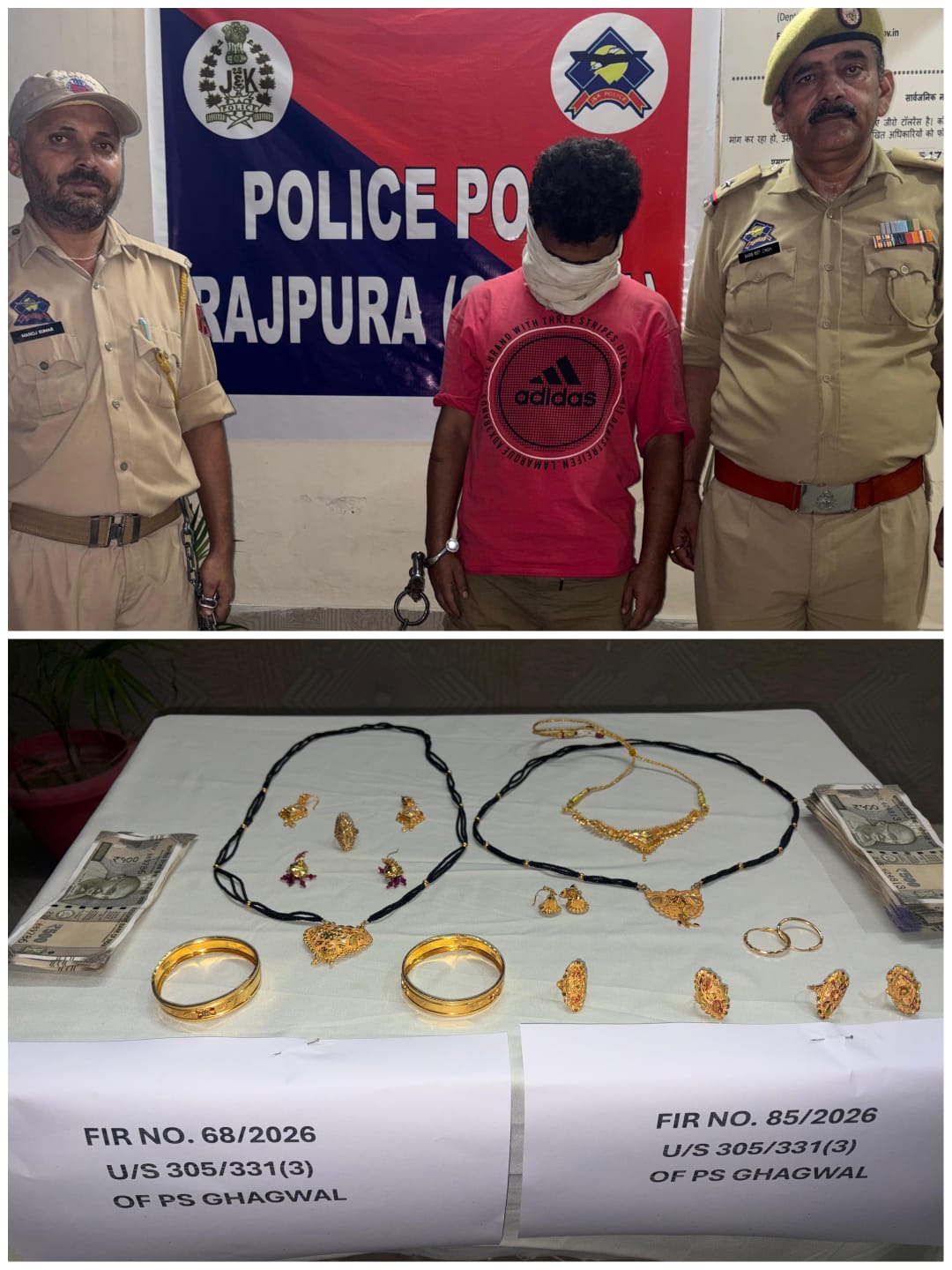 'Samba Police busts theft module, 3 notorious thieves arrested; gold worth lakhs  recovered'