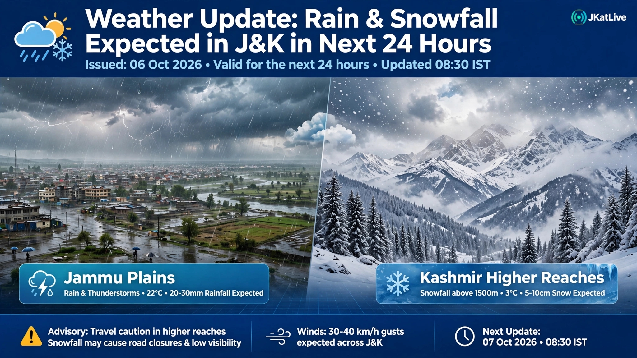 'Fresh rain, snowfall likely in J&K in next 24 hours: MeT'