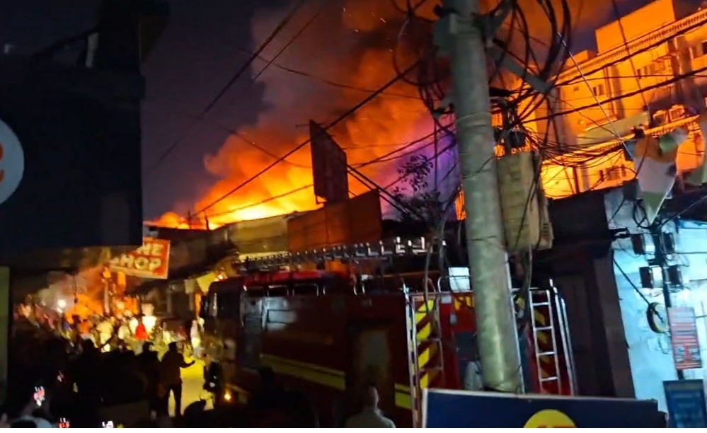 `40 Shops Gutted In Massive Fire At Shiv Market Near Jammu Railway Station - No Casualties`